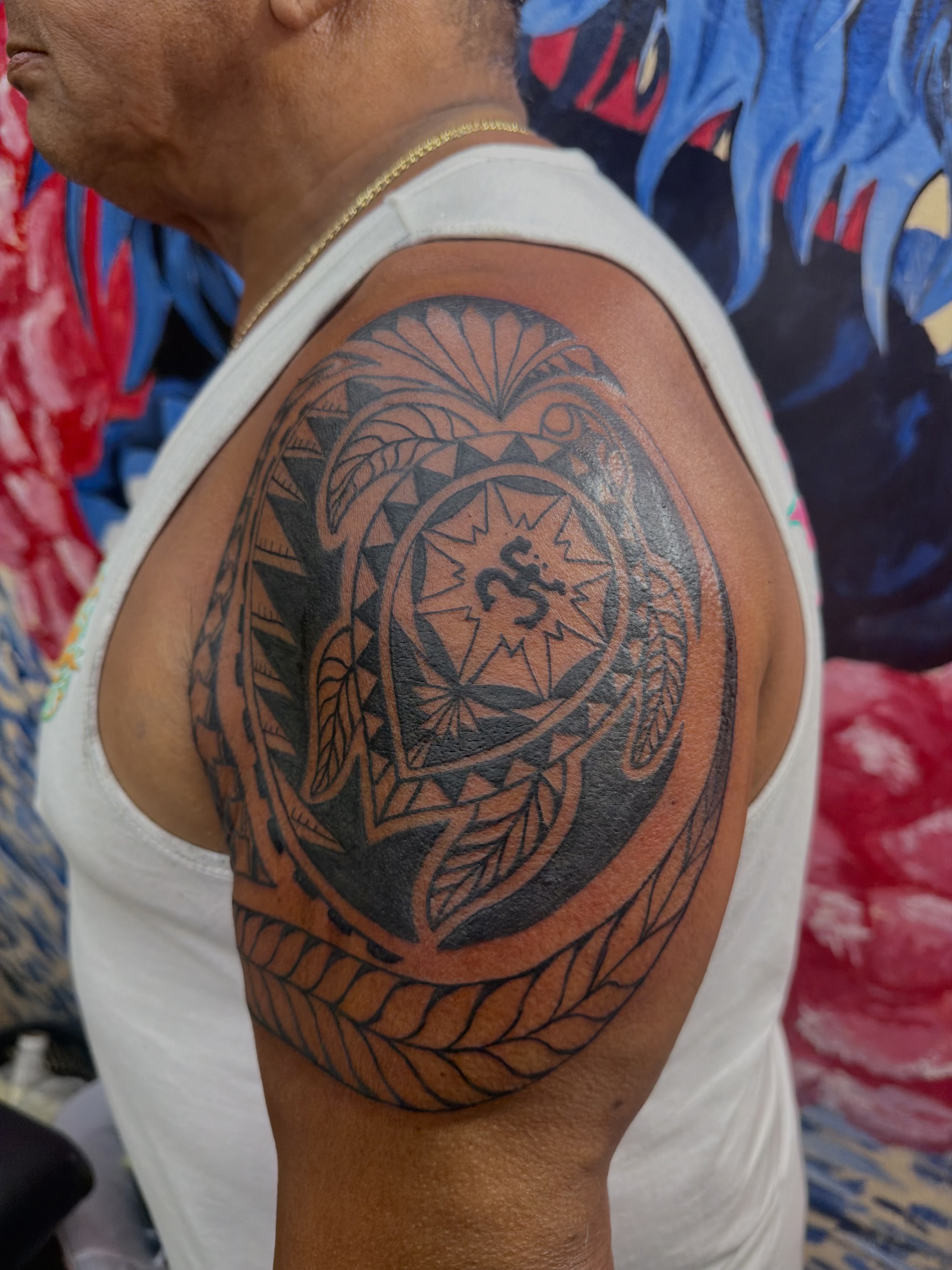 Tribal blackwork tattoo by Angel J — AWJ Tattoos