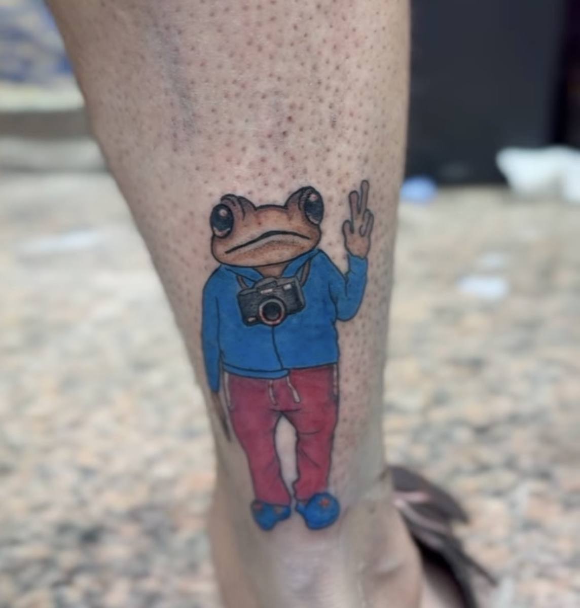 Coqui man frog character tattoo by Angel J — AWJTATTOOS Rio Grande Puerto Rico